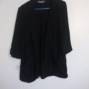 Black 3/4 sleeve casual blazer
